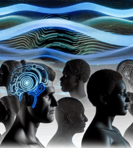 alt_text: Futuristic cover image for "Genius Wave Reviews 2025" featuring wave patterns and diverse silhouettes.