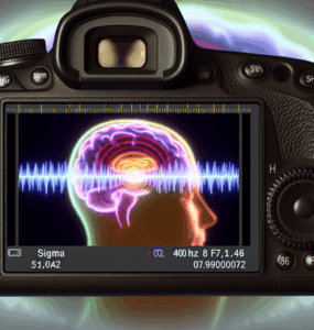 alt_text: A serene cover depicting a brain illuminated by 40 Hz gamma waves, enhancing memory themes.