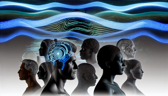 alt_text: Futuristic cover image for "Genius Wave Reviews 2025" featuring wave patterns and diverse silhouettes.